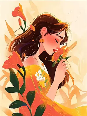 草莓发带少女